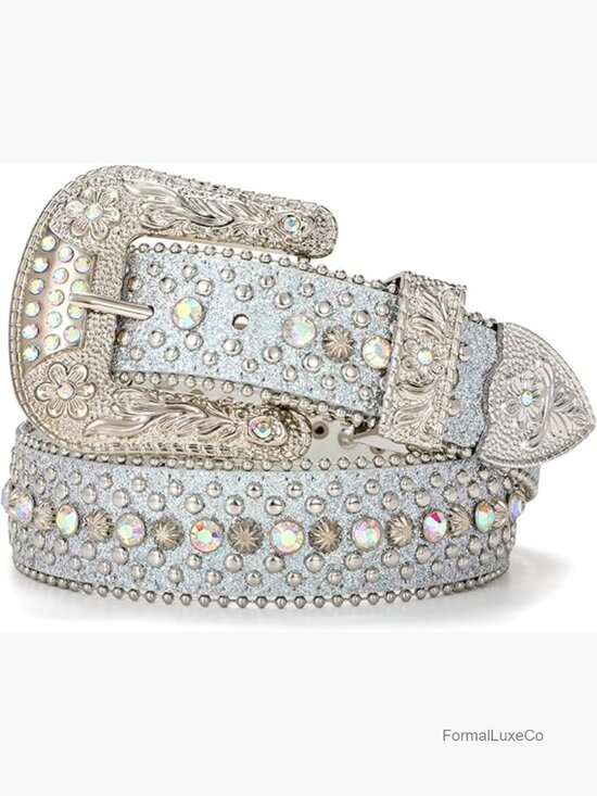 Rhinestone Buckle Belt with Sequins